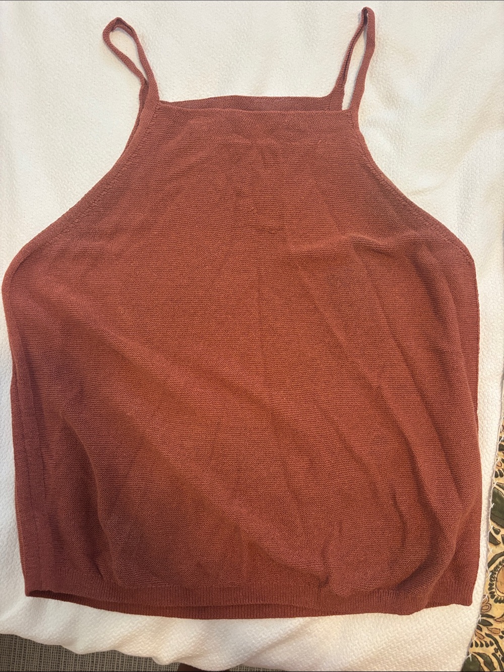 Prologue Rust Brown Knit Cami with Thin Straps